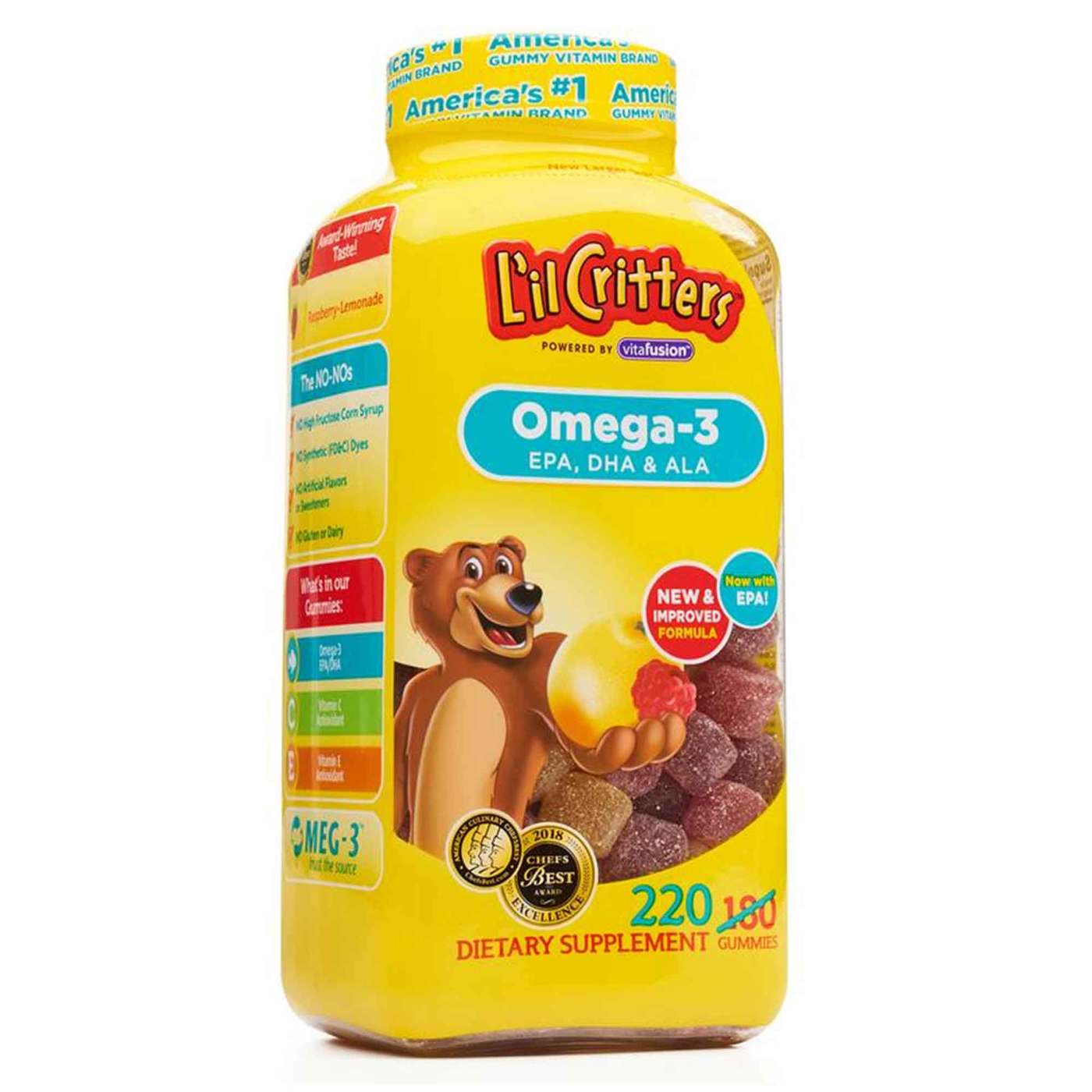 L’il Critters Omega-3 DHA, 220 Gummy Bear Image